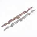 fashional bling bling rose gold iron on beaded applique designs RH998